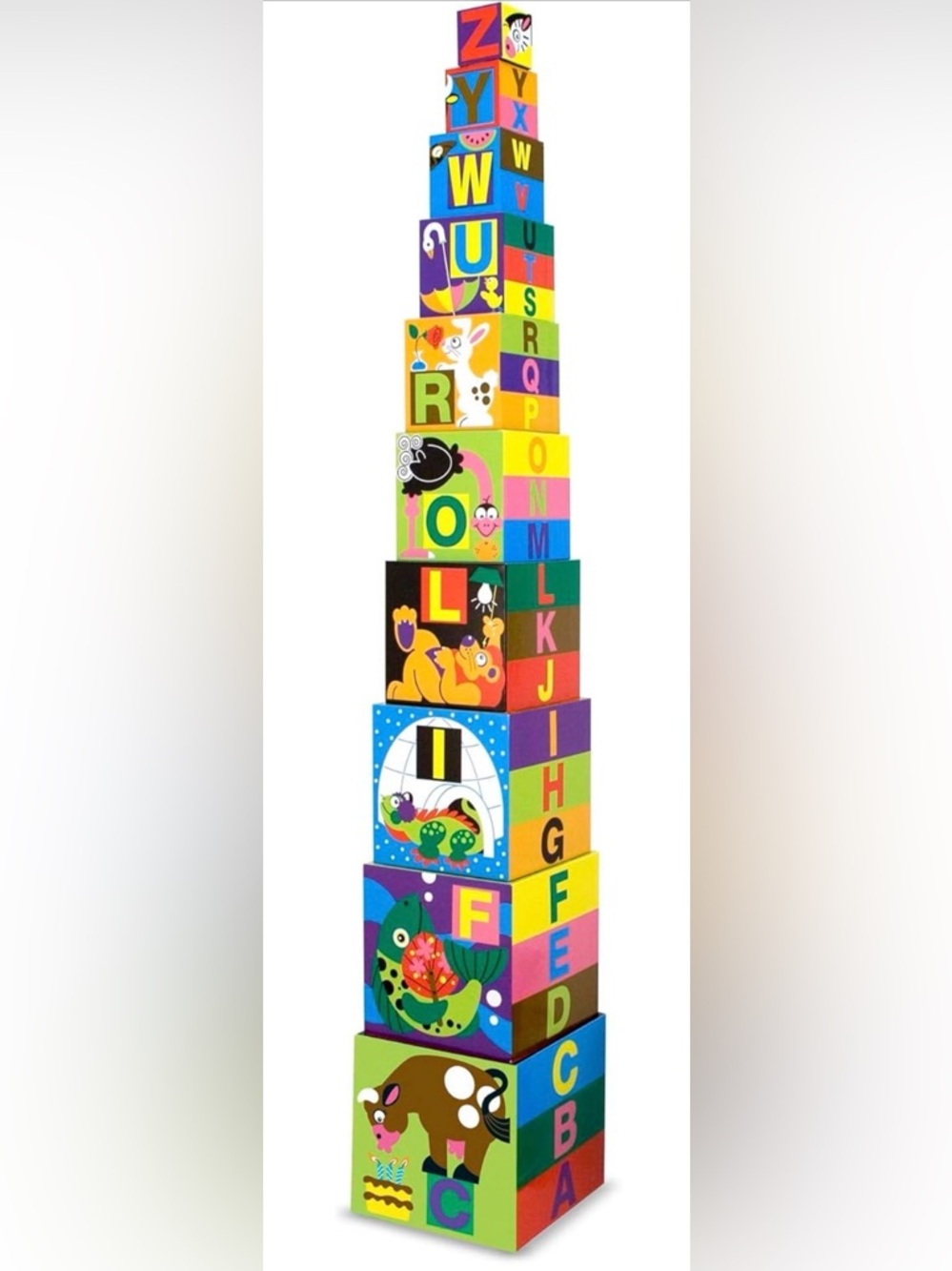 Melissa & Doug Deluxe 10-Piece Alphabet Nesting, Stacking Blocks - FSC Certified